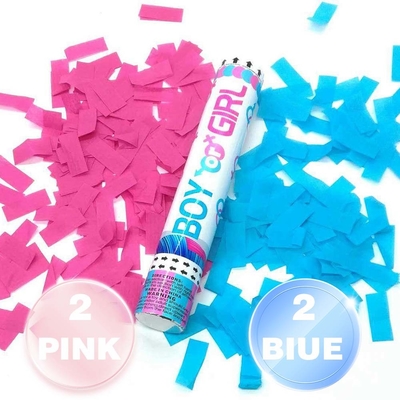 Ζεστή πώληση Confetti Shooter Γενός αποκαλύπτει Confetti Cannon Party Popper Confetti Launcher για την αποκάλυψη του φύλου