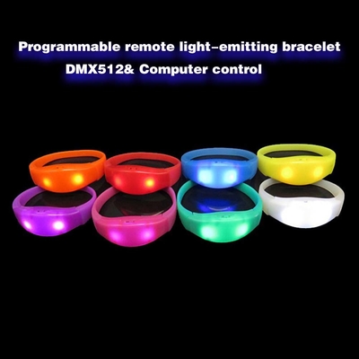 2024 DMX 512 φωτισμός τηλεχειριζόμενο LED βραχιόλι RGB Pulseras Brasil luz gira Pulseras LED Con Control DMX