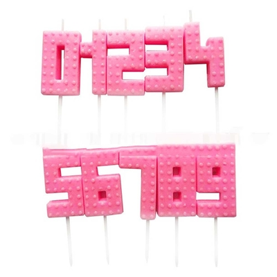 Ψηφιακό κερί 0-9 Topper Cake Cute Pink Bow White Little Hat Γενέθλια κεριά Κέικ Topper κεριά