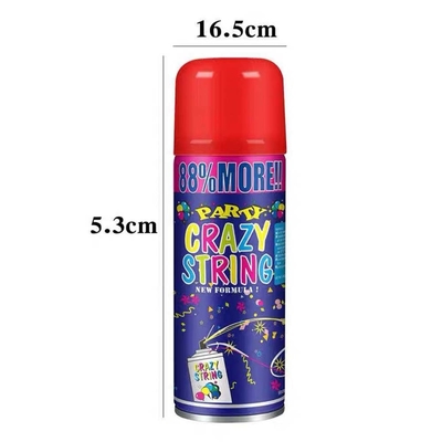 Πεδίο βολής 5-8m Οικονομικό πολύχρωμο Streamer και Silly Crazy String Spray για τις διακοσμήσεις του φεστιβάλ
