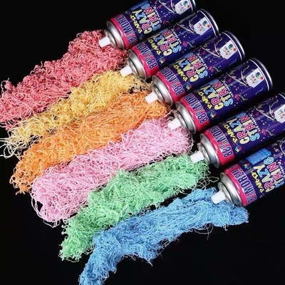 Πεδίο βολής 5-8m Οικονομικό πολύχρωμο Streamer και Silly Crazy String Spray για τις διακοσμήσεις του φεστιβάλ